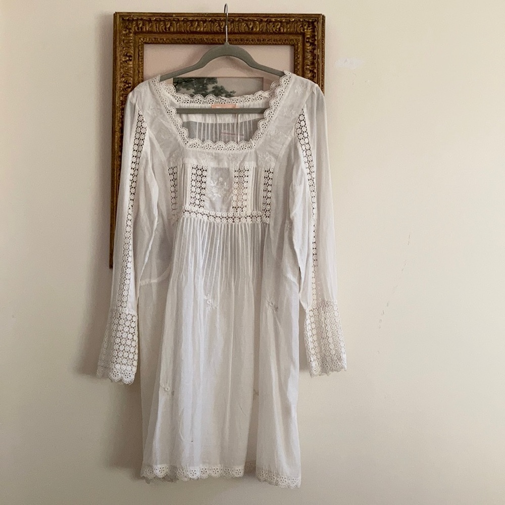 La Cera nightgown white lace/cotton size M